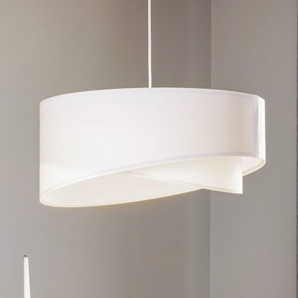 Lampa wisząca Vivien Maco Design, możliwość ściemniania, biały / opal, salon / jadalnia, tkanina / materiał / jedwab, nowoczesny