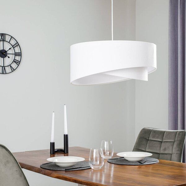 Lampa wisząca Vivien Maco Design, możliwość ściemniania, biały / opal, salon / jadalnia, tkanina / materiał / jedwab, nowoczesny