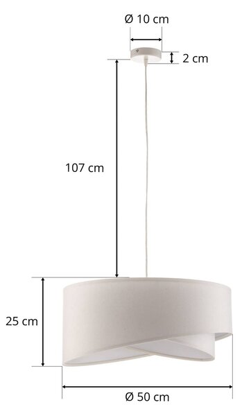 Lampa wisząca Vivien Maco Design, możliwość ściemniania, biały / opal, salon / jadalnia, tkanina / materiał / jedwab, nowoczesny