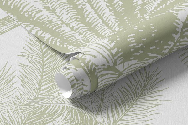 Fototapety Tropikalna oaza palmowa o minimalnym zielonym kolorze, Fototapety Natura, w08111v3 : Uwalls.pl