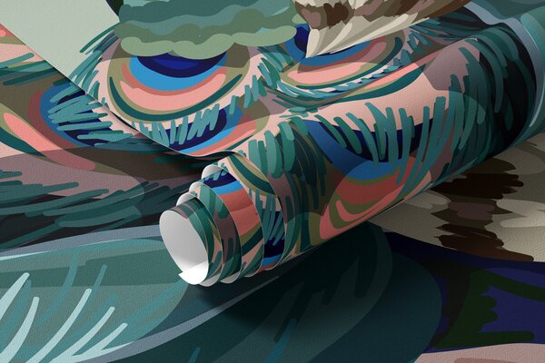 Fototapety paw na drzewie, zielone tło, Fototapety Zwierzęta, Fototapety Pawie, w08168v1 : Uwalls.pl