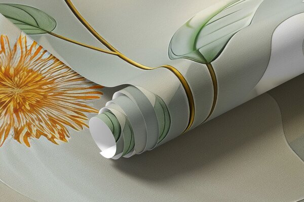 Fototapety Białe maki na ścianie w świetle słonecznym i z efektem 3D, Fototapety 3D, Fototapety 3d Kwiaty, w01339 : Uwalls.pl