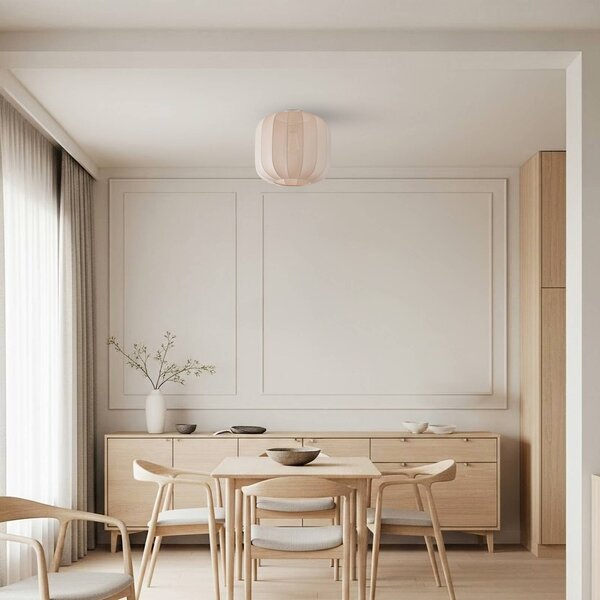 Lampa sufitowa Helin Lindby, możliwość ściemniania, kremowy / amber, salon / jadalnia, tkanina / materiał / jedwab, skandynawski