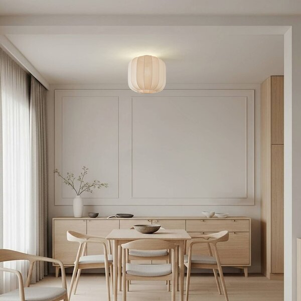 Lampa sufitowa Helin Lindby, możliwość ściemniania, kremowy / amber, salon / jadalnia, tkanina / materiał / jedwab, skandynawski