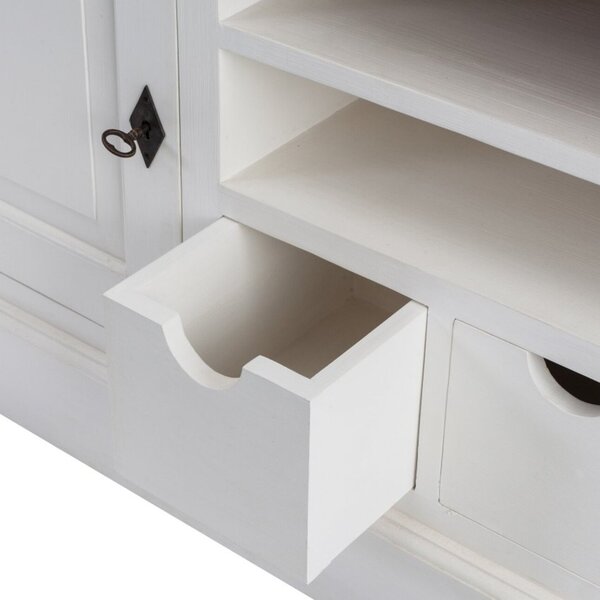 Szafka RTV Brighton 150x40x65cm white&natural