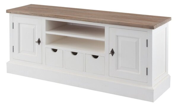 Szafka RTV Brighton 150x40x65cm white&natural