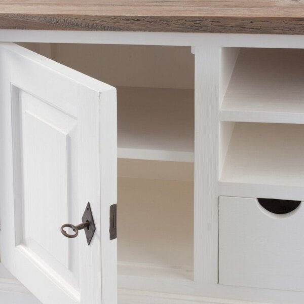 Szafka RTV Brighton 150x40x65cm white&natural
