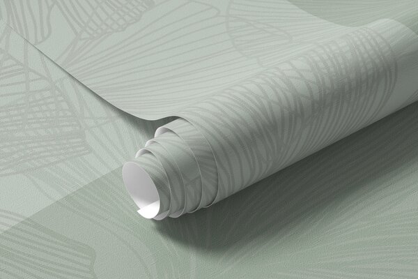 Fototapety Duże liście miłorzębu i geometria zielonego koloru, Fototapety 3D, Fototapety 3d liście, w01465v2 : Uwalls.pl