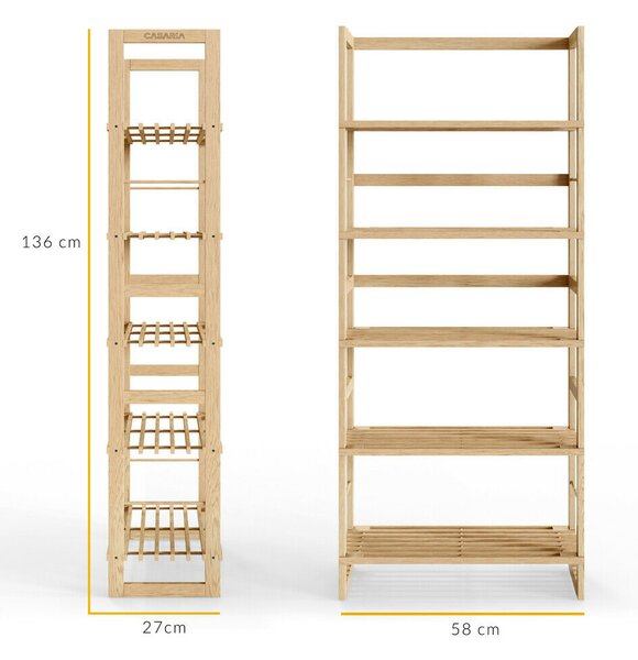 Drewniany regał ÖLAND, 58x27x136cm, 5 półek, brązowy