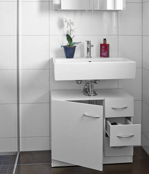 Szafka pod umywalkę z 3 szufladami SILKE, 63x30x54cm, biała Casaria