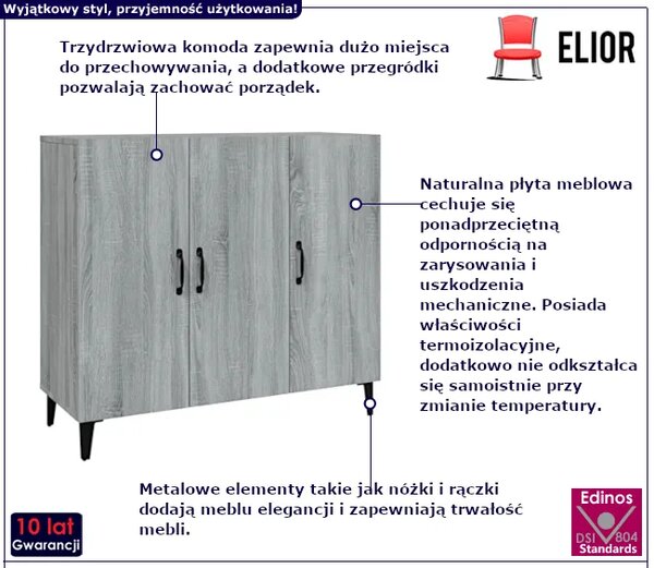 Szafka do salonu szary dąb sonoma W9-S65