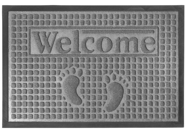 Wycieraczka gumowa „Welcome" 60 x 40 cm, szara