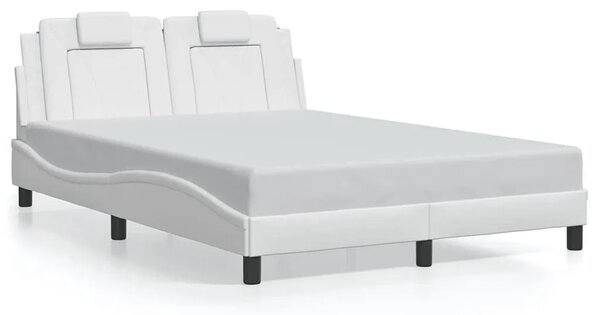 Białe łóżko z ekoskóry z kolorowym oświetleniem led 140x200 F5-Z84