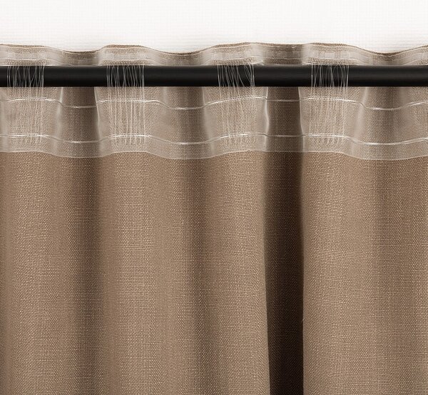 Zasłona gotowa na taśmie marszczącej 140x280cm light brown 1 szt