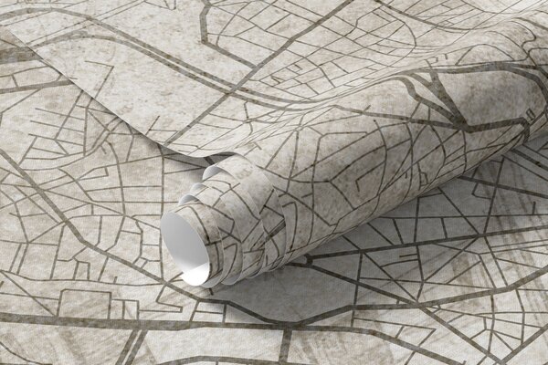 Fototapety Mapa Paryża, rysunek liniowy, architektura, Francja, beżowe kolory, Fototapety Mapy, w01697 : Uwalls.pl