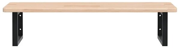 Naturalne półka drewno 100x50 uchwyty czarne R2-B58