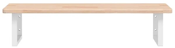 Naturalne drewno półka 100x50 białe uchwyty - Bafo