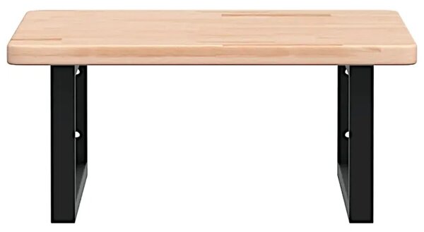 Naturalne drewno półka czarne uchwyty 50x50 L5-S32