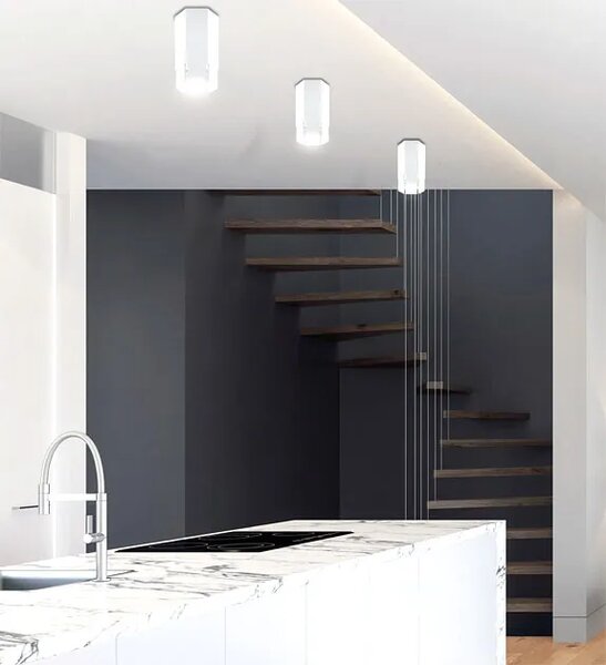 Biała minimalistyczna lampa sufitowa - D257 C4-L79