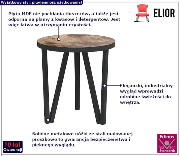 Stolik kawowy o wyglądzie starego drewna P6-K02
