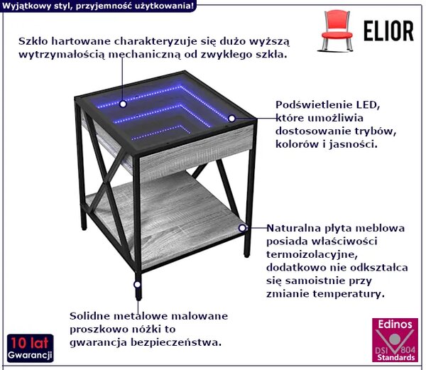 Stolik kawowy szary dąb sonoma S6-K53
