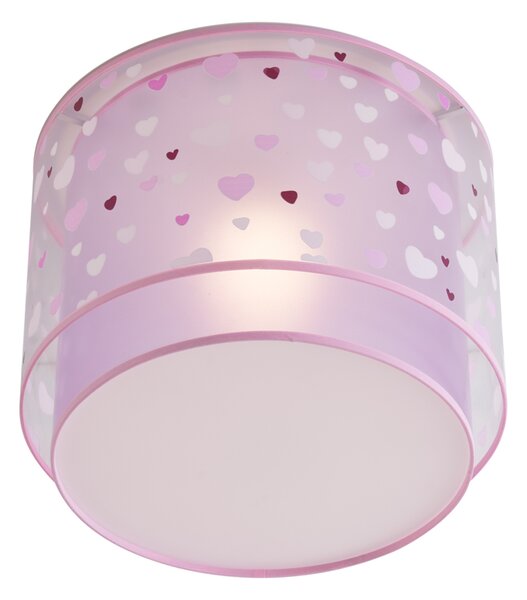 Dziecięca lampa sufitowa różowa z serduszkami - Harrie in Love