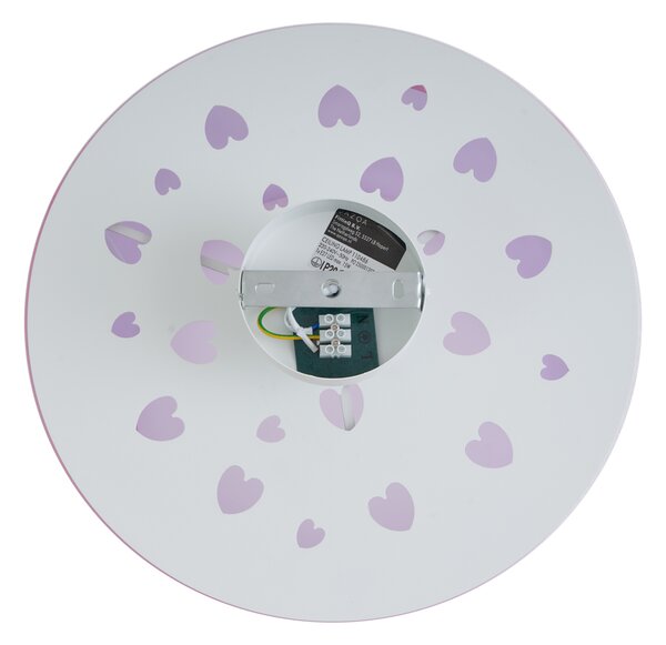 Dziecięca lampa sufitowa różowa z serduszkami - Harrie in Love