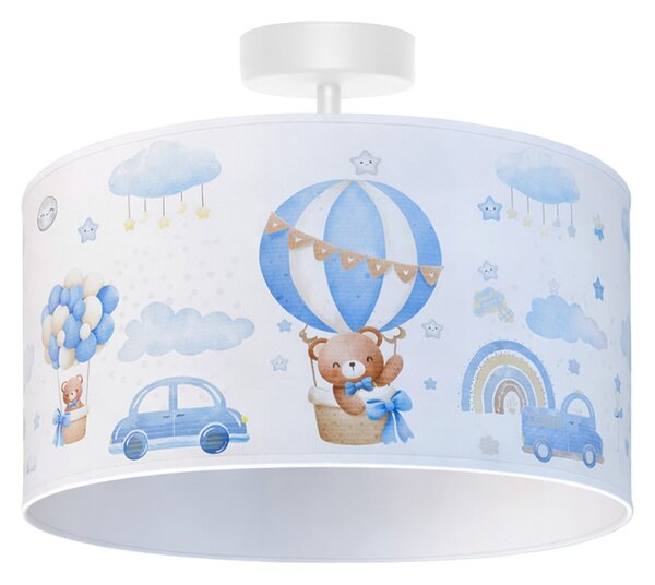 Lampa Sufitowa Duolla, Kids Print, niebieski, pokój dziecięcy, tkanina | tekstylia