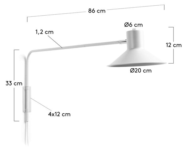 Biały kinkiet ø 20 cm Aria – Kave Home