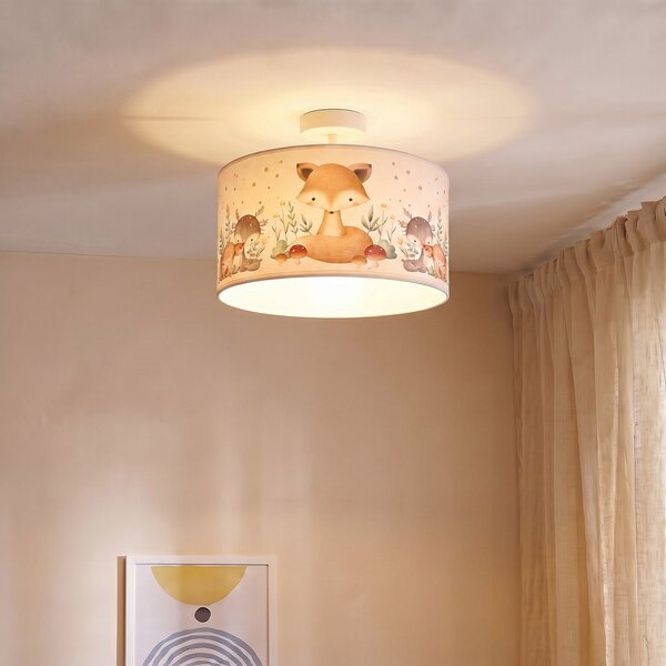 Lampa Sufitowa Duolla, Kids Print, wielokolorowy, pokój dziecięcy, tkanina | tekstylia