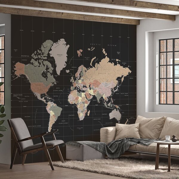 Fototapety Mapa świata z zaznaczonymi różnymi krajami, Fototapety Mapy, u99477d1 : Uwalls.pl