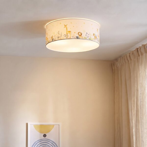 Lampa Sufitowa Duolla, Kids Print, wielokolorowy, pokój dziecięcy, tkanina | tekstylia
