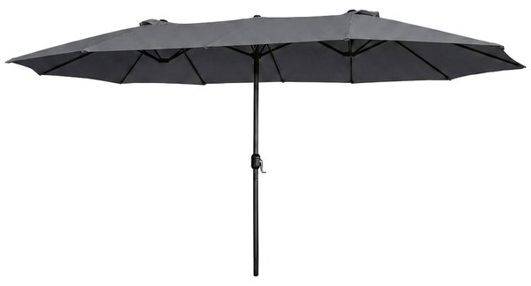 Podwójny parasol ogrodowy TILIA w kolorze ciemnoszarym 460x270x245 cm