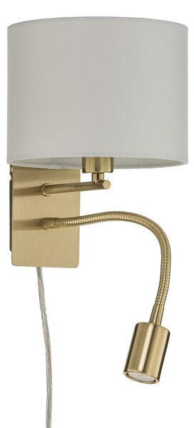 Lampa Ścienna Lindby, Florens, złoty | mosiężny, salon, tkanina | tekstylia, nowoczesny