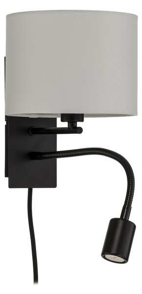 Lampa Ścienna Lindby, Florens, ściemnialny, biały, salon, tkanina | tekstylia, nowoczesny