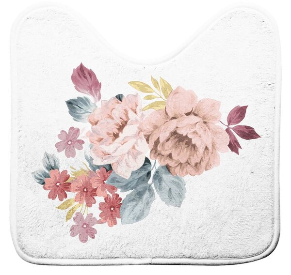 Biało-różowy dywanik łazienkowy do WC 45x45 cm Jayana – douceur d'intérieur