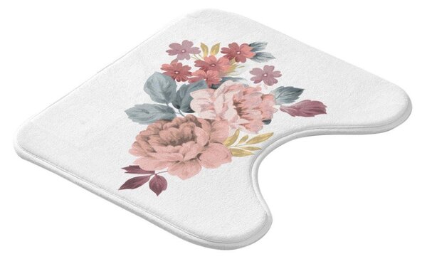 Biało-różowy dywanik łazienkowy do WC 45x45 cm Jayana – douceur d'intérieur