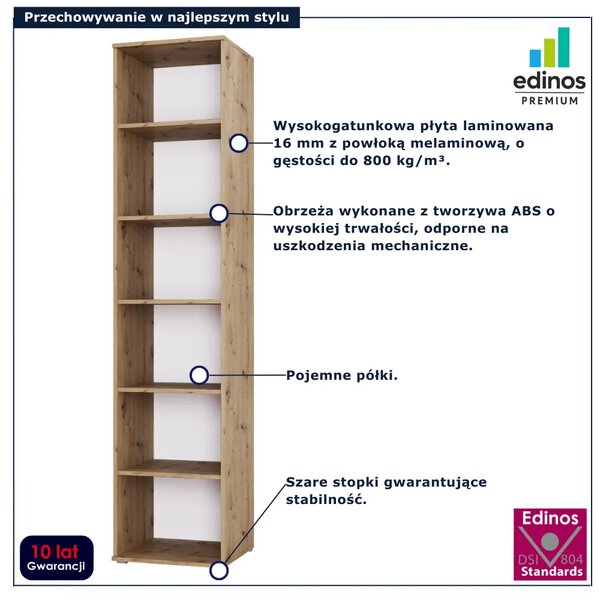 Minimalistyczny regał 40 cm dąb artisan Z2-W98