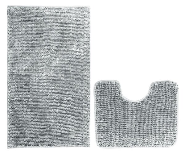 Zestaw 2 szarych dywaników łazienkowych AmeliaHome Bati