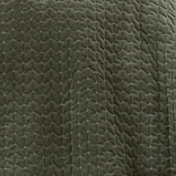 Zielona aksamitna narzuta pikowana 240x260 cm Attica Velvet Embroidered – Bianca