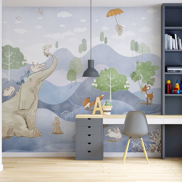 Fototapety Słoń i przyjaciele w lesie, Fototapety Zwierzęta, u98695v1 : Uwalls.pl