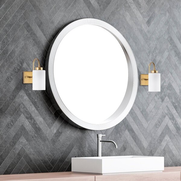 Biały/w kolorze złota kinkiet ø 10 cm Duzsuz – Opviq lights