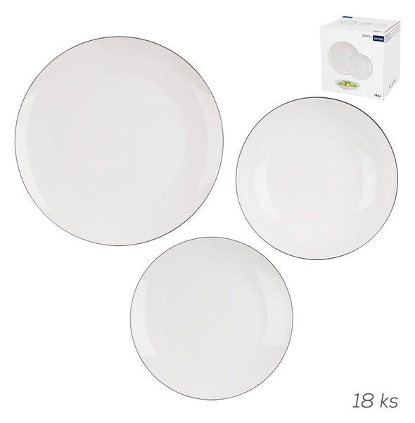Zestaw talerzy 18 szt. new bone china Decora – Orion