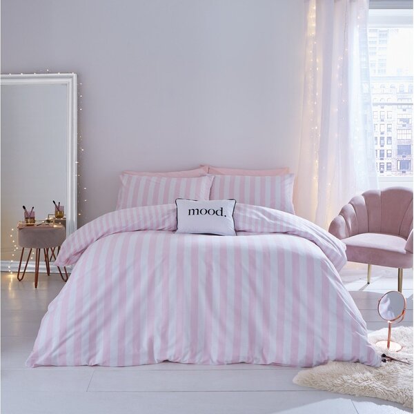 Biało-różowa pościel jednoosobowa 135x200 cm Stripe Tease – Sassy B