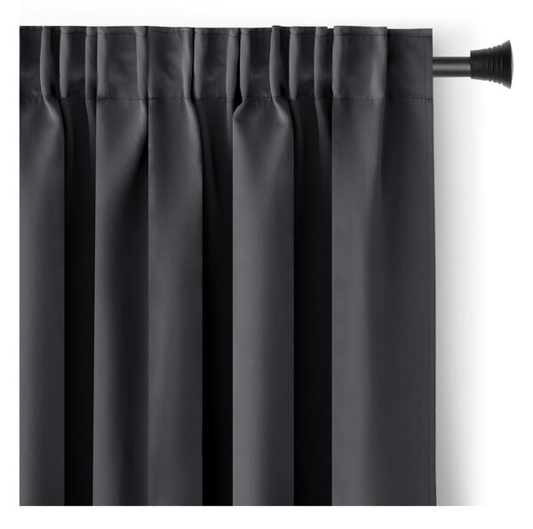Ciemnoszara zasłona częściowo zaciemniająca (dimout) 140x245 cm Kierra – Restilo