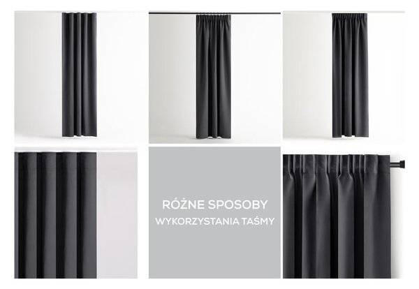 Ciemnoszara zasłona częściowo zaciemniająca (dimout) 140x245 cm Kierra – Restilo