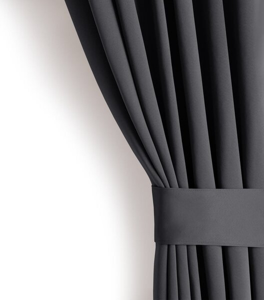 Ciemnoszara zasłona częściowo zaciemniająca (dimout) 140x245 cm Kierra – Restilo