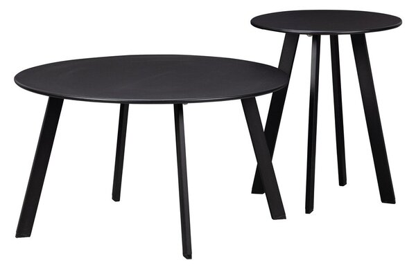 Czarny stolik ogrodowy WOOOD Fer, ø 40 cm
