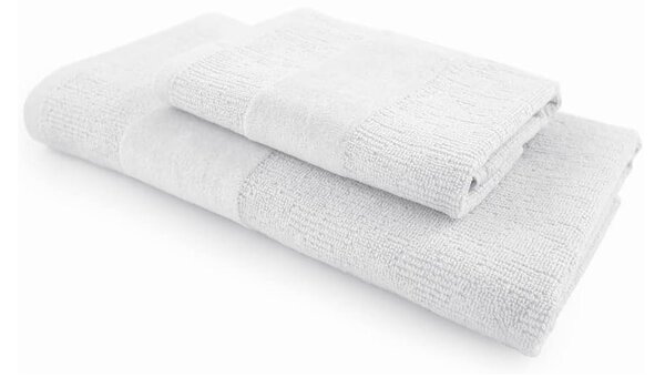 Zestaw ręczników CARRARA 1 szt. 60x100 cm i 1 szt. 40x55 cm 100% bawełna, biały