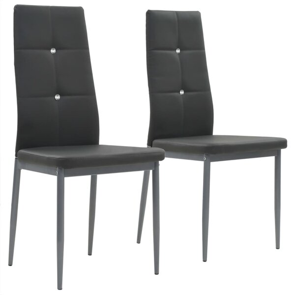 Krzesła stołowe, 2 szt., szare, obite sztuczną skórą